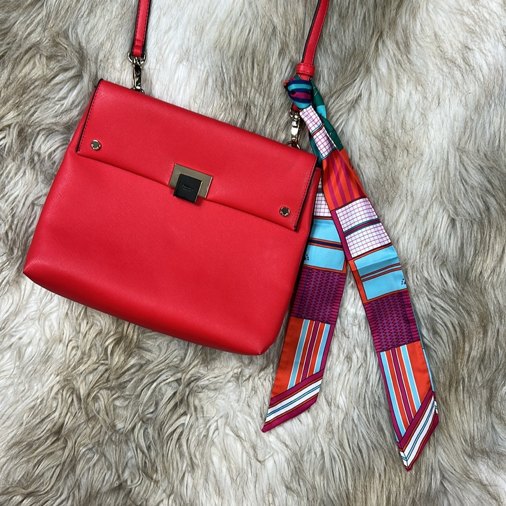 Dune London Red Leather Crossbody Bag - Picture 5 of 16